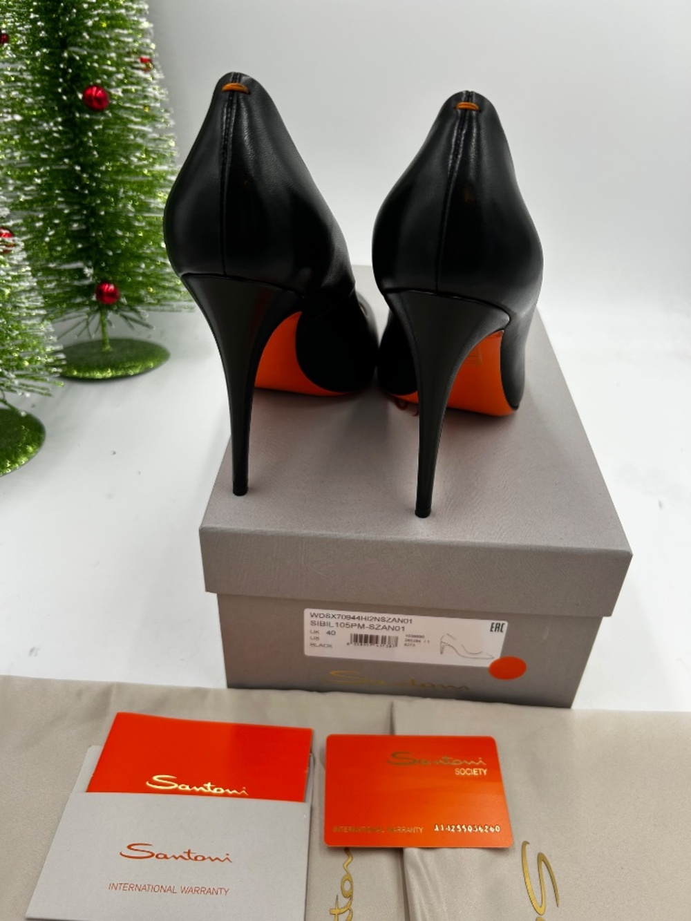 Women’s Santoni Sibil 105mm Leather Pumps. Size 40/10 US. Made in Italy. - Picture 6 of 10